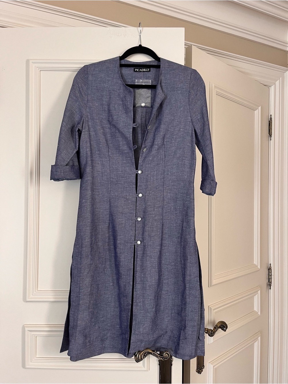 Picadilly Blue Button-Front Tunic Dress
